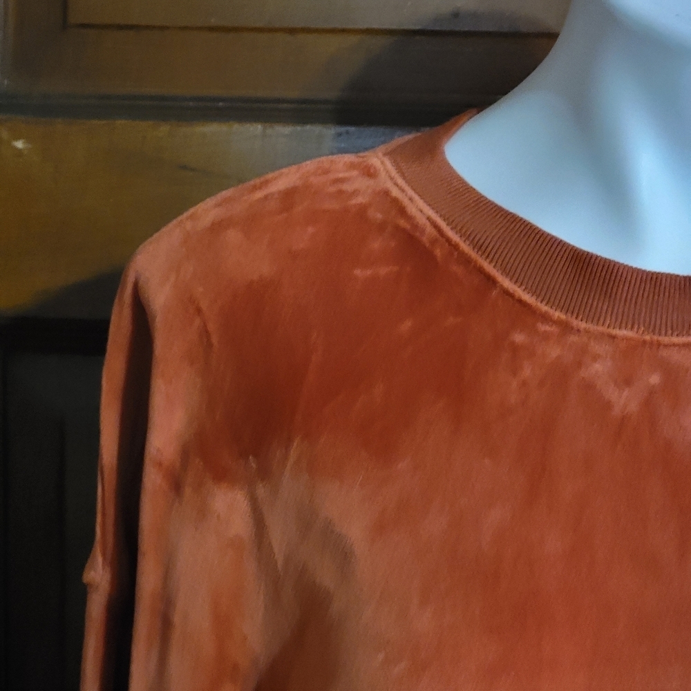Ascot and Hart Velour Sweatshirt Rust Size M - Picture 6 of 11